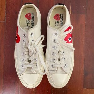 COMME DES GARÇONS WHITE LOW TOP CONVERSE SNEAKER WOMENS 8